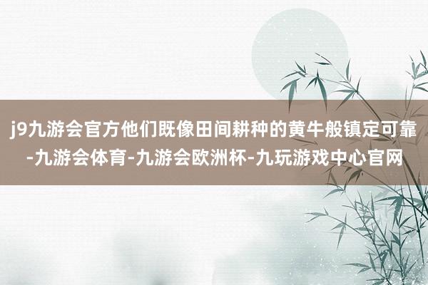 j9九游会官方他们既像田间耕种的黄牛般镇定可靠-九游会体育-九游会欧洲杯-九玩游戏中心官网