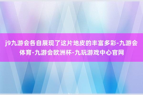 j9九游会各自展现了这片地皮的丰富多彩-九游会体育-九游会欧洲杯-九玩游戏中心官网